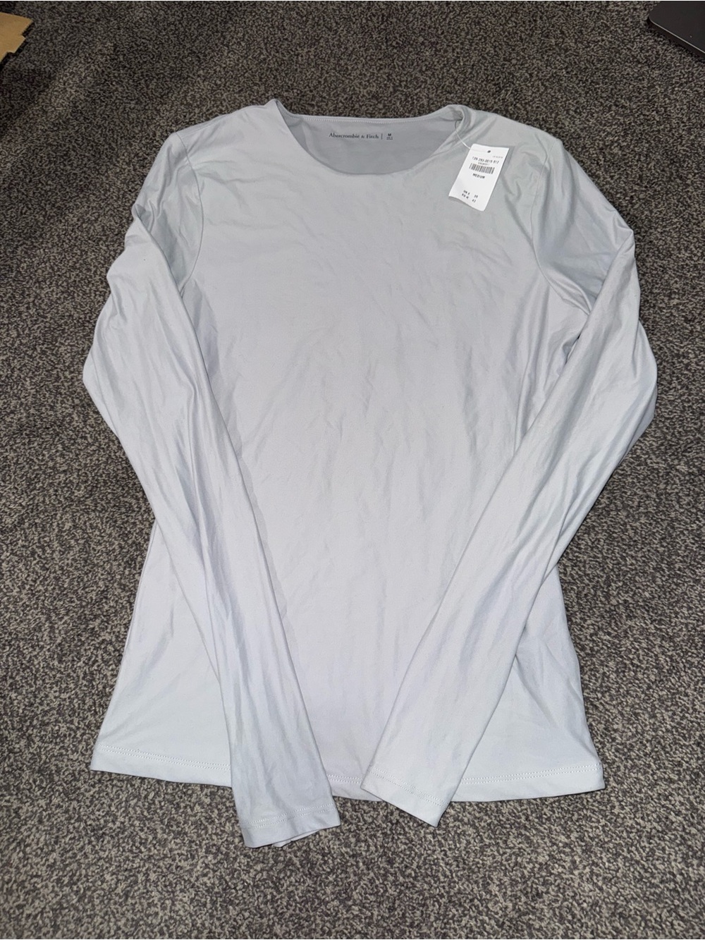 Abercrombie & Fitch Women’s Long Sleeve Shirt Gray Soft Stretch Medium NWT